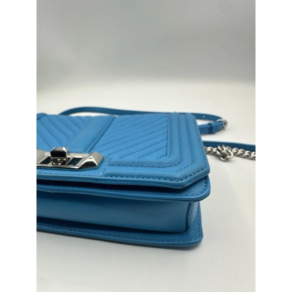 Rebecca Minkoff Chevron Quilted Small Love Crossbody Bag Marina NWT